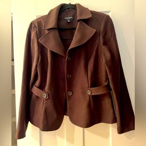 Chocolate brown light weight suit jacket.
